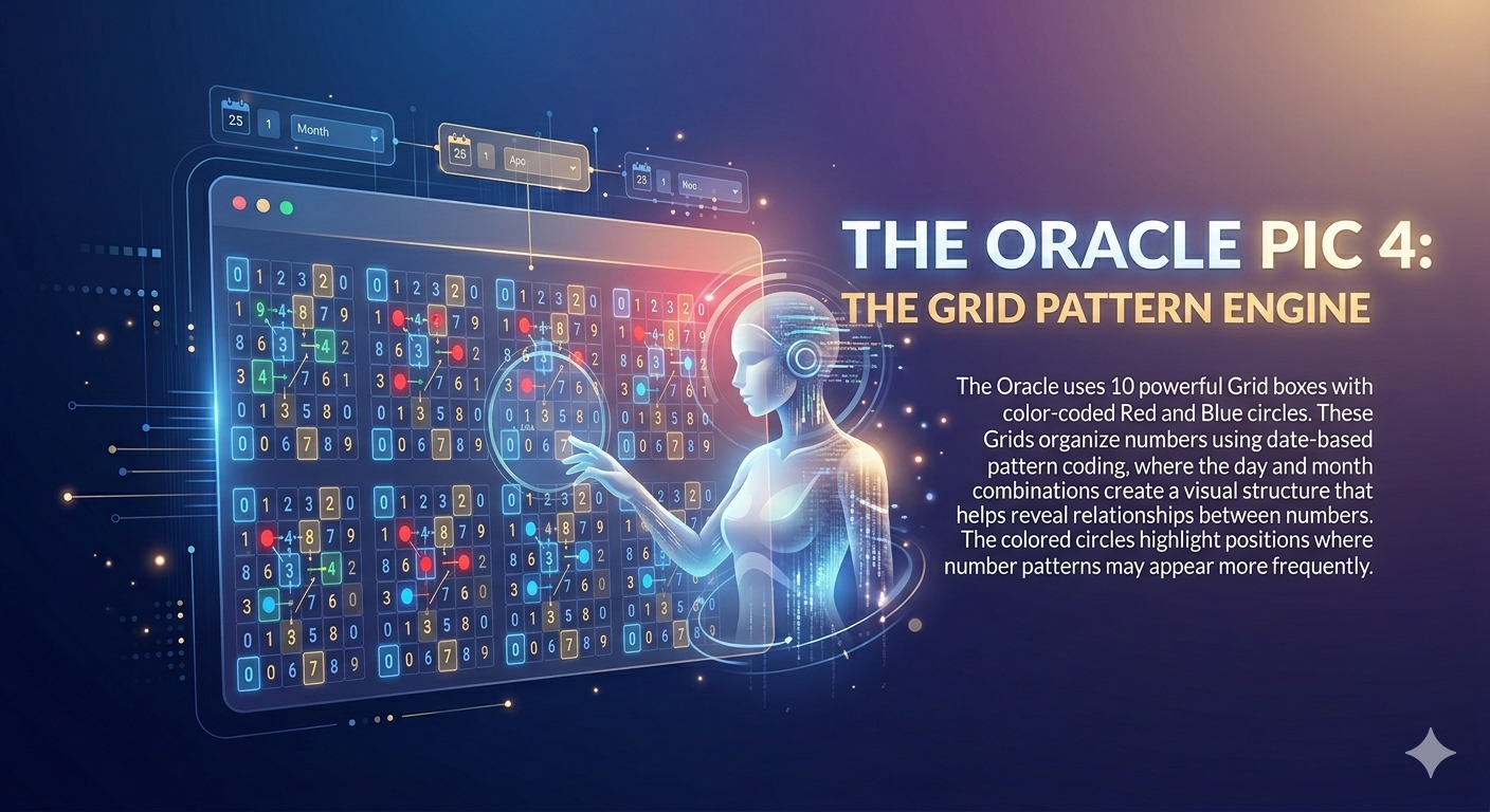 The Oracle Pic 4 — the grid pattern engine and color-coded grid analysis.